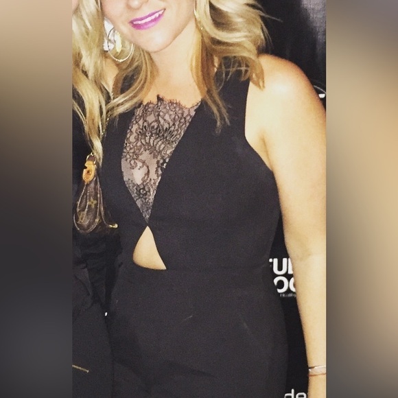 BCBG Black Jumpsuit with Lace detail - Picture 3 of 13